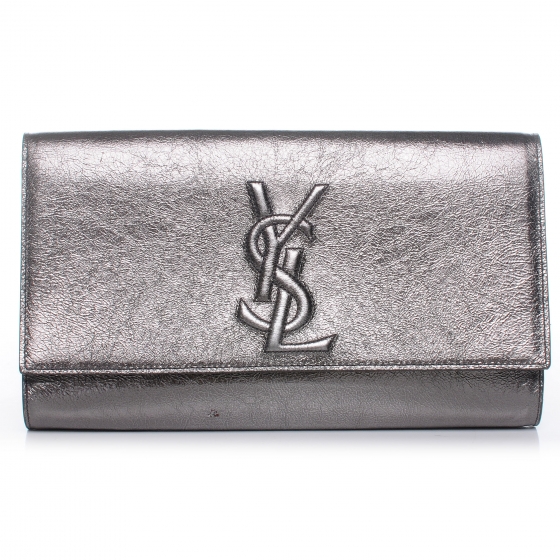 ysl silver clutch