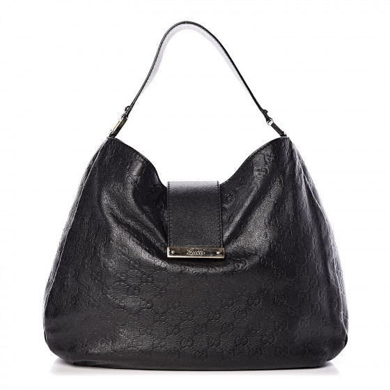 GUCCI Guccissima Large New Ladies Web Hobo Black 422337