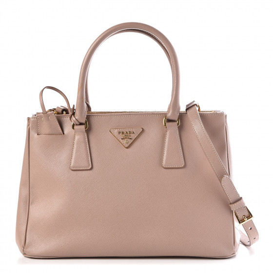 prada saffiano small double tote