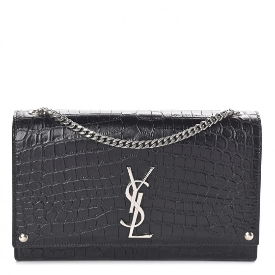 saint laurent kate croc embossed