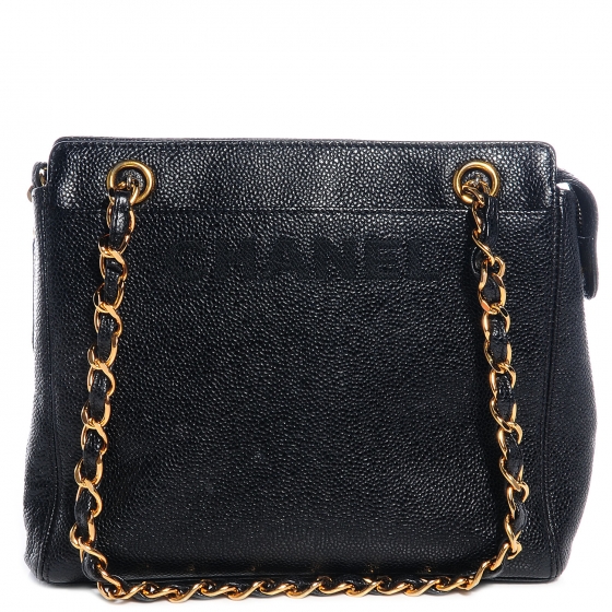 chanel black caviar shoulder bag