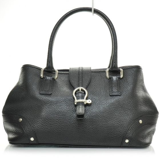 burberry leather satchel black