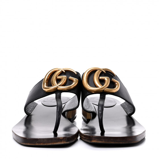 gucci marmont thong sandals black