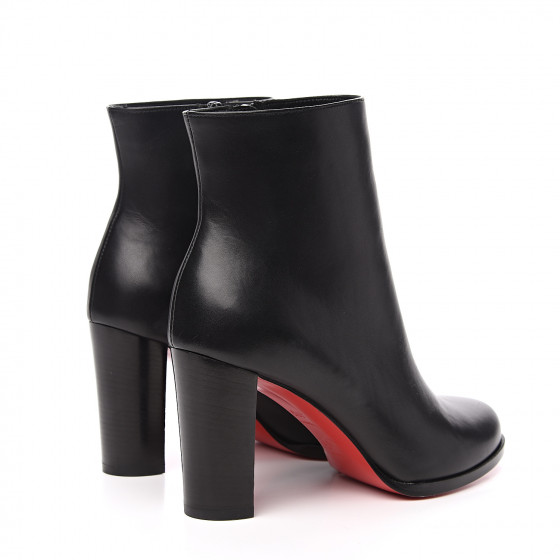 CHRISTIAN LOUBOUTIN Calfskin Adox 85 Ankle Boots 36.5 Black 559409