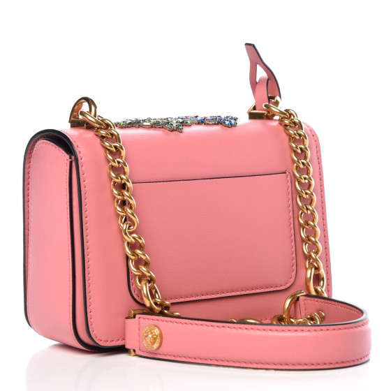 VERSACE Calfskin Embellished Icon Mini Crossbody Bag Pink 394091