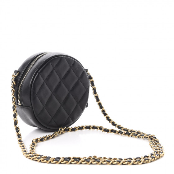 round chanel clutch with chain