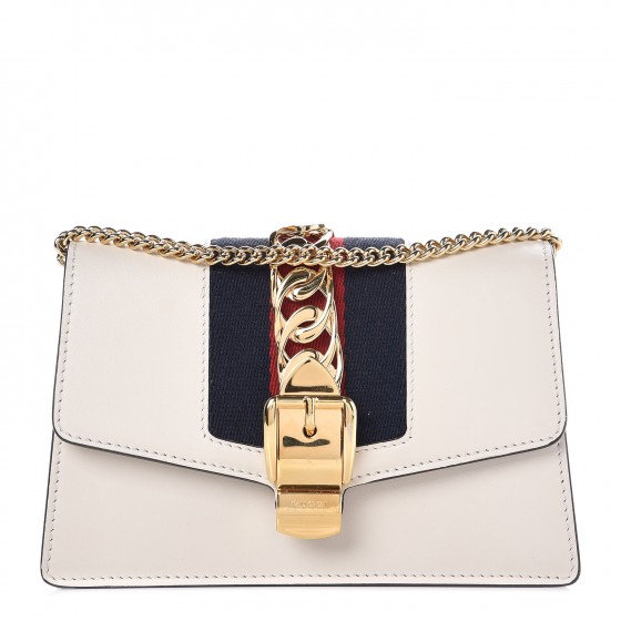 gucci sylvie mini chain bag white