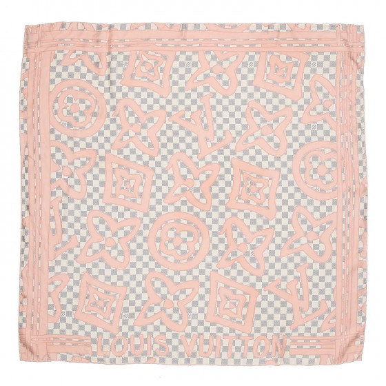 LOUIS VUITTON Silk Damier Azur Tahitienne Square Scarf 243032