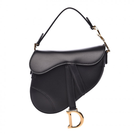 dior black calfskin saddle bag