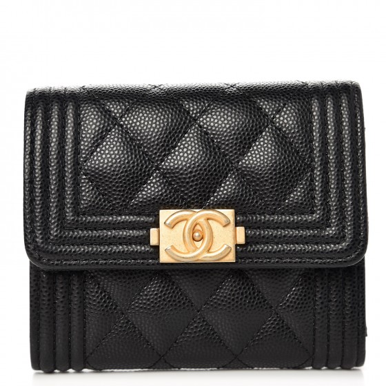 classic small flap wallet caviar