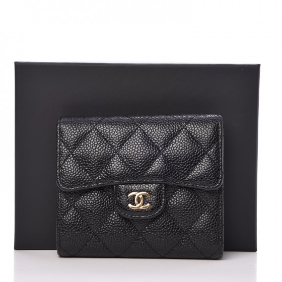 chanel wallet caviar black price