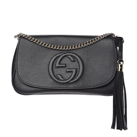 gucci soho pebbled leather shoulder bag