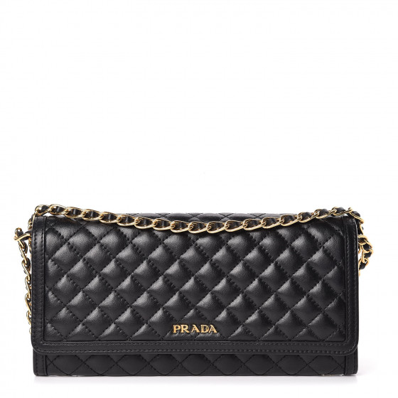 prada quilted wallet on chain