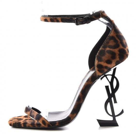 opyum leopard calf hair sandals