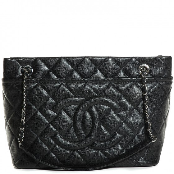 CHANEL Caviar CC Timeless Soft Tote Black 104987