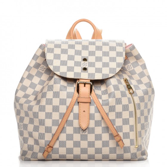 louis vuitton white checkered backpack