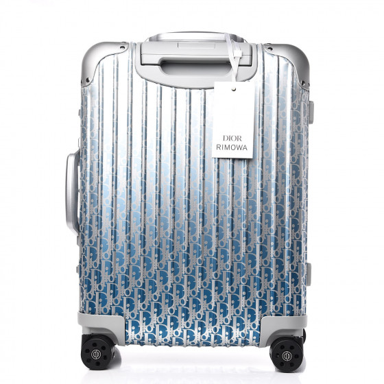 CHRISTIAN DIOR X RIMOWA Aluminum Gradient Cabin Luggage Blue Multi 526849