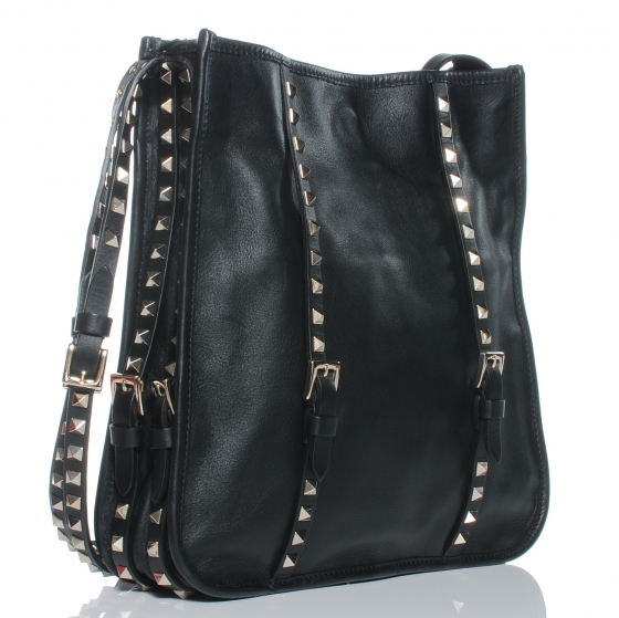 valentino by mario valentino studded leather shoulder bag