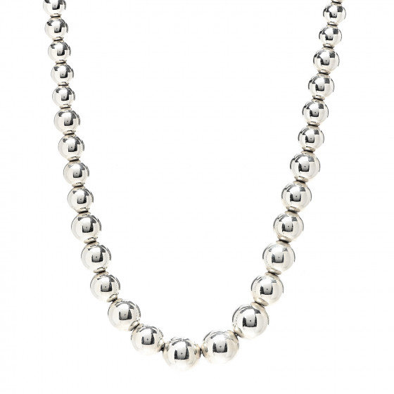 TIFFANY Sterling Silver HardWear Graduated Ball Necklace 553976