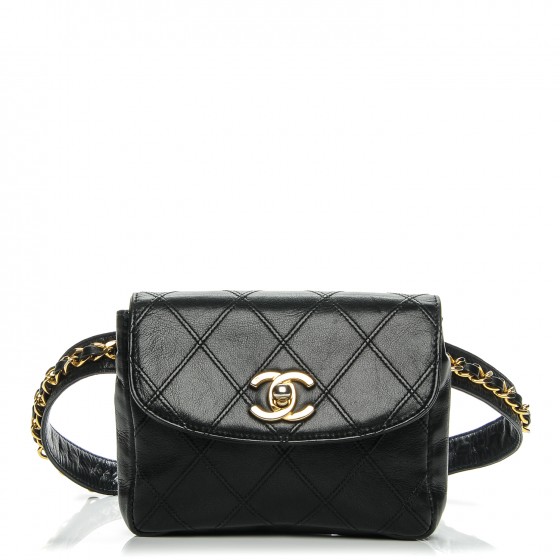 chanel waist bag black