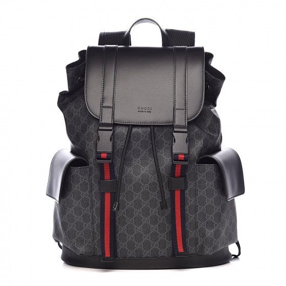 GUCCI GG Supreme Monogram Soft Backpack Black 584310