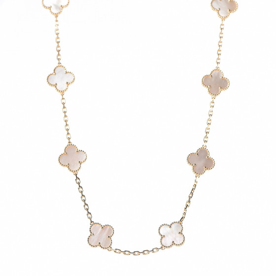 VAN CLEEF & ARPELS 18K Yellow Gold Mother of Pearl 10 Motifs Vintage ...