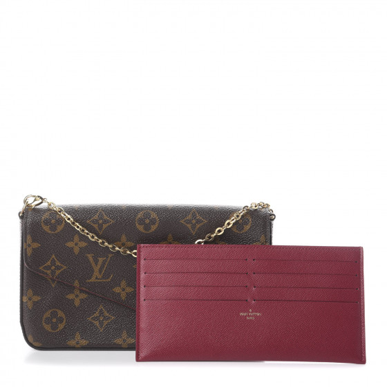 monogram pochette felicie chain wallet fuchsia