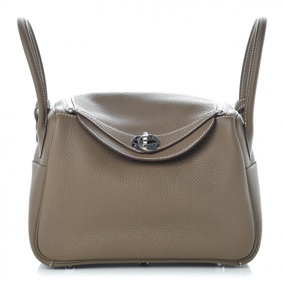 HERMES Taurillon Clemence Lindy 26 Etoupe 390732