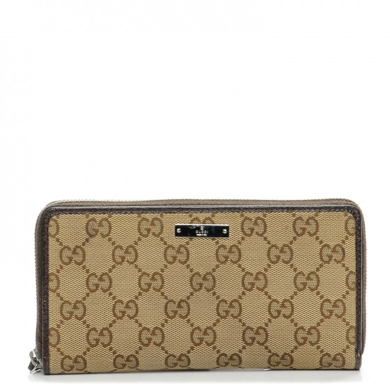 GUCCI Monogram Zip Around Wallet Dark Brown 197520