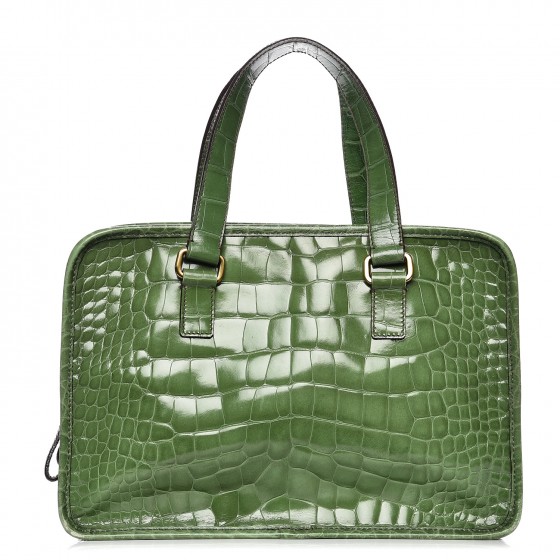 prada green crocodile bag