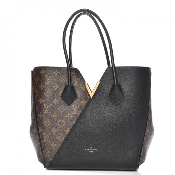 LOUIS VUITTON Calfskin Monogram Kimono Tote Black 219594