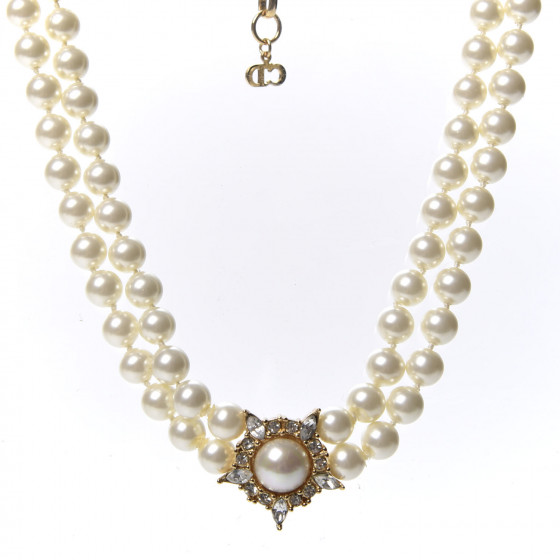 pearl and crystal necklace