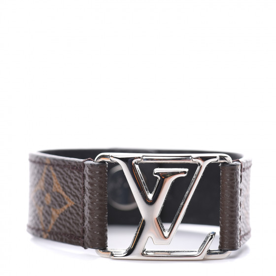 LOUIS VUITTON Bracelet Hockenheim LV Buckle M6295 Monogram Eclipse Black  #21