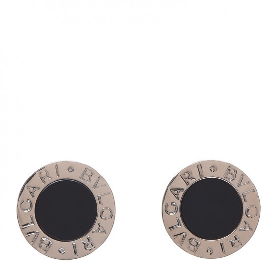 BULGARI 18K White Gold Black Onyx BVLGARI BVLGARI Stud Earrings 341259