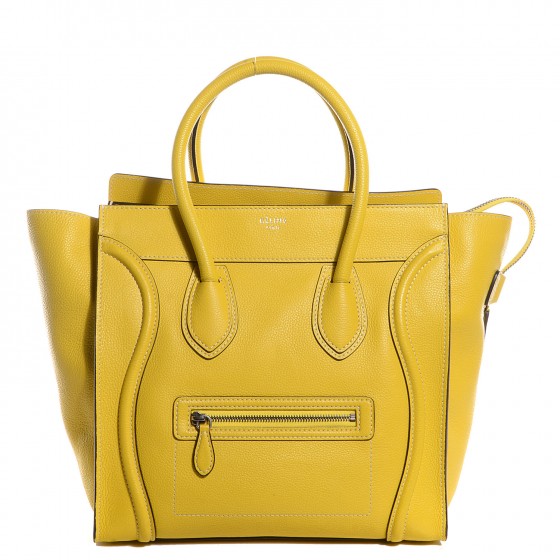 celine mini luggage yellow