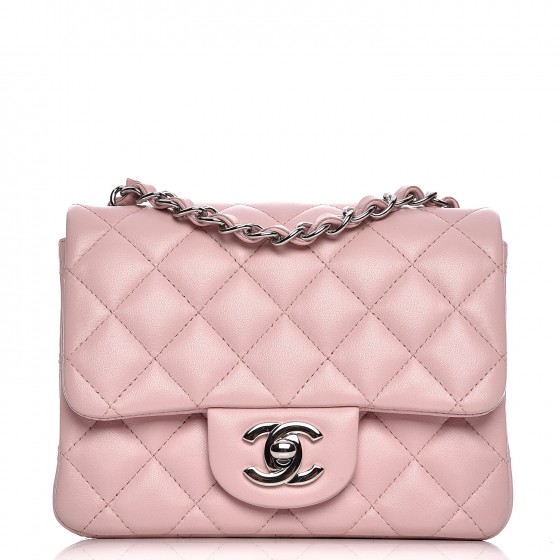 CHANEL Lambskin Quilted Mini Square Flap Light Pink 211192