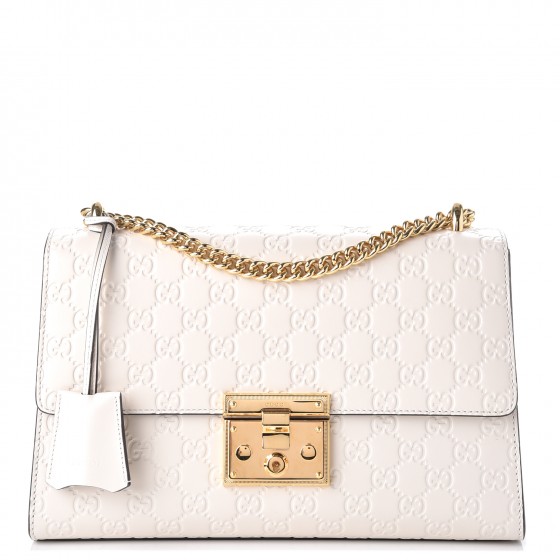 gucci white padlock bag