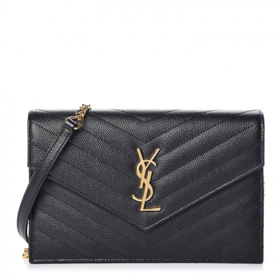 saint laurent grain de poudre envelope wallet on a chain