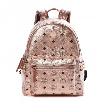 mcm mini backpack rose gold