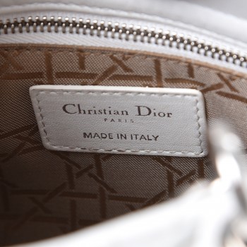 Christian Dior Lambskin Cannage Mini Lady Dior White Fashionphile