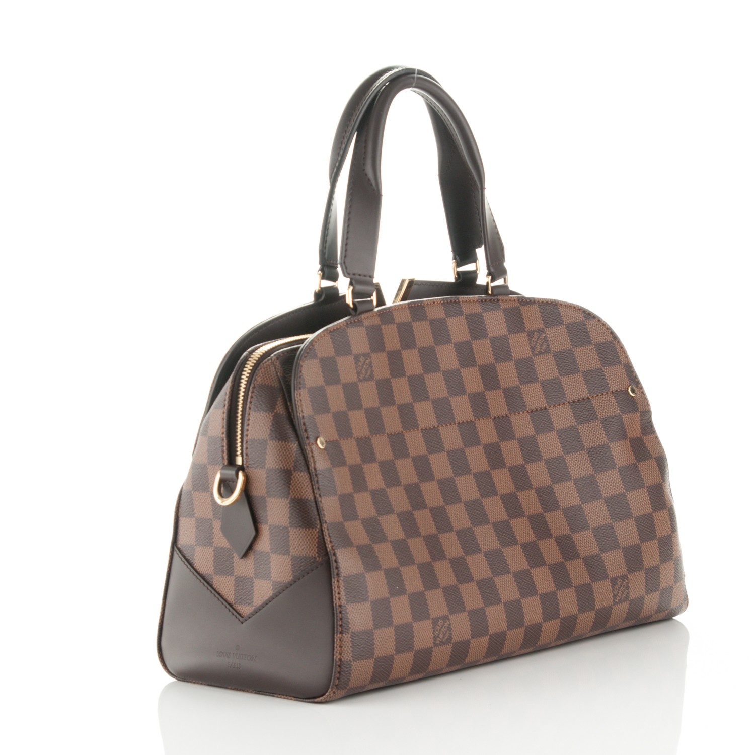 A Louis Vuitton Damier Ebene top handle bag, with red suede lining, stamped  to interior Louis