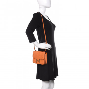 HERMES Ostrich Constance 18 Abricot 713375 | FASHIONPHILE