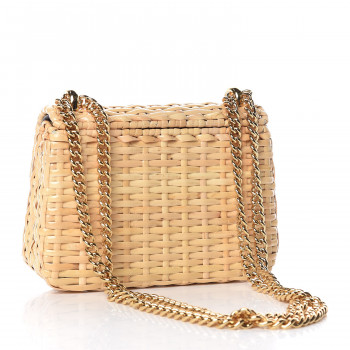 linea cestino glazed wicker mini shoulder bag