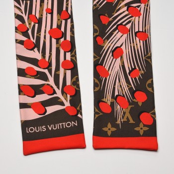 Louis Vuitton Red Multicolor Silk Rodeo Print Bandeau Scarf - Yoogi's Closet