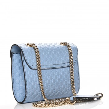 GUCCI Microguccissima Mini Emily Shoulder Bag Light Blue 214765