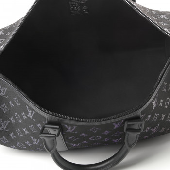 LOUIS VUITTON Jacquard Monogram Light Up Keepall Bandouliere 50 Black ...