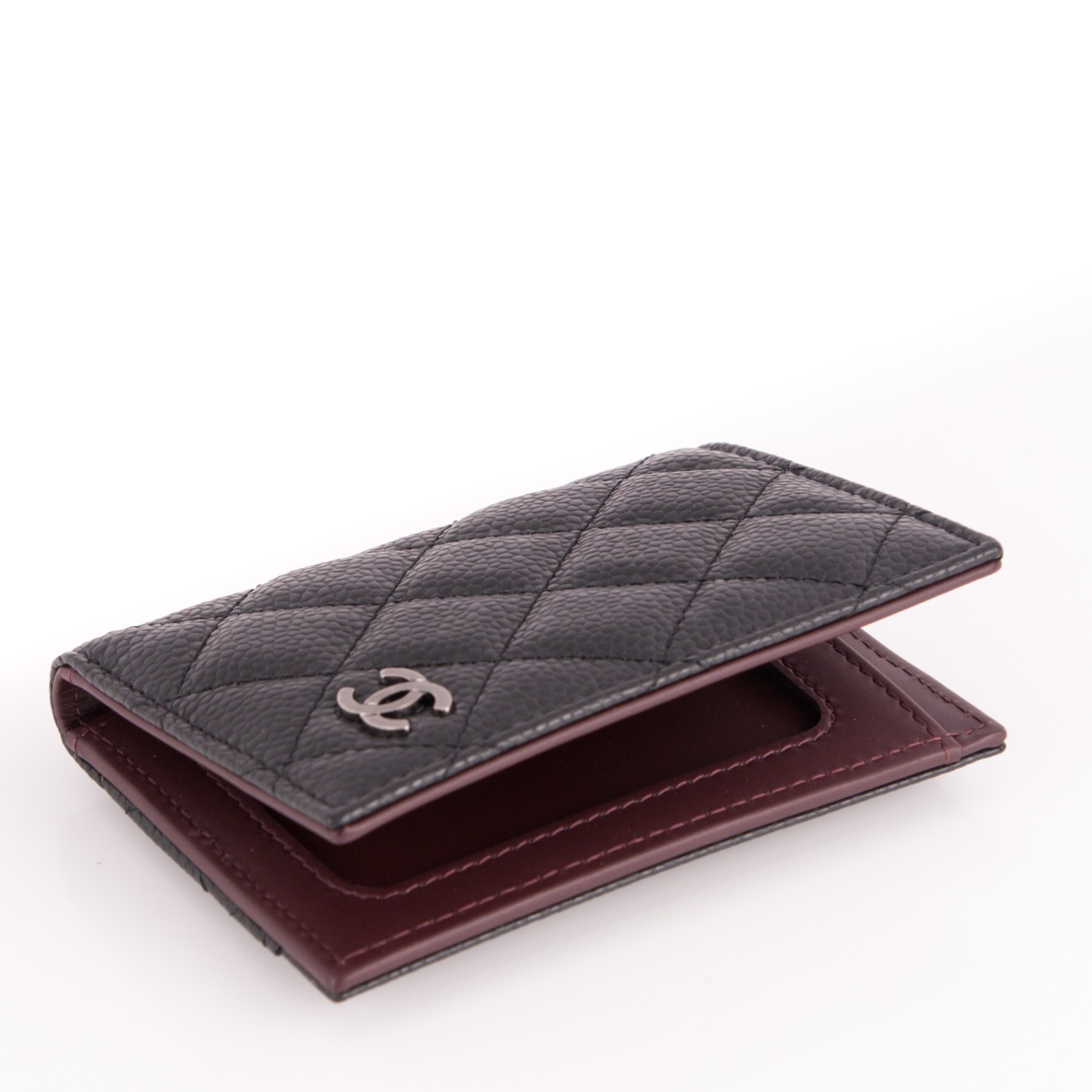 CHANEL Caviar Quilted Card Holder Wallet Black 175546 | FASHIONPHILE