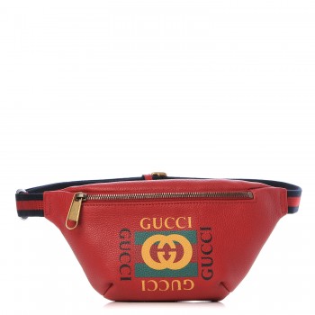 gucci print leather belt bag small