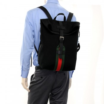 gucci black techno canvas backpack