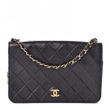 chanel black bag with gold chain price